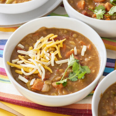vegetarian chili in a bowl