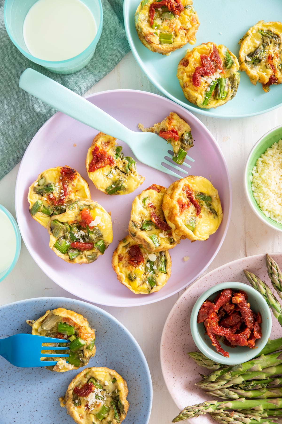 Baby Frittatas on plates.
