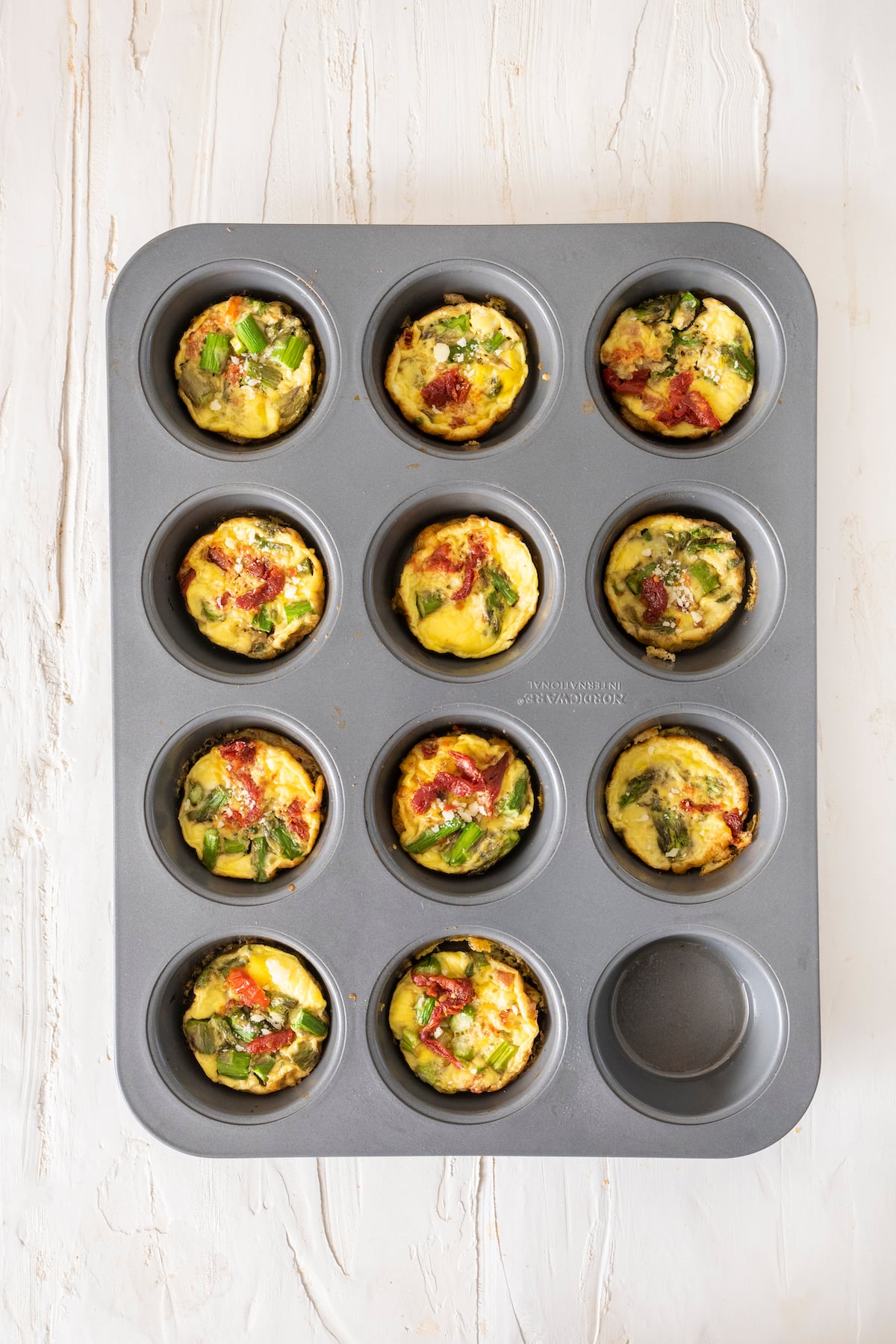 Baby Frittatas in muffin tins.