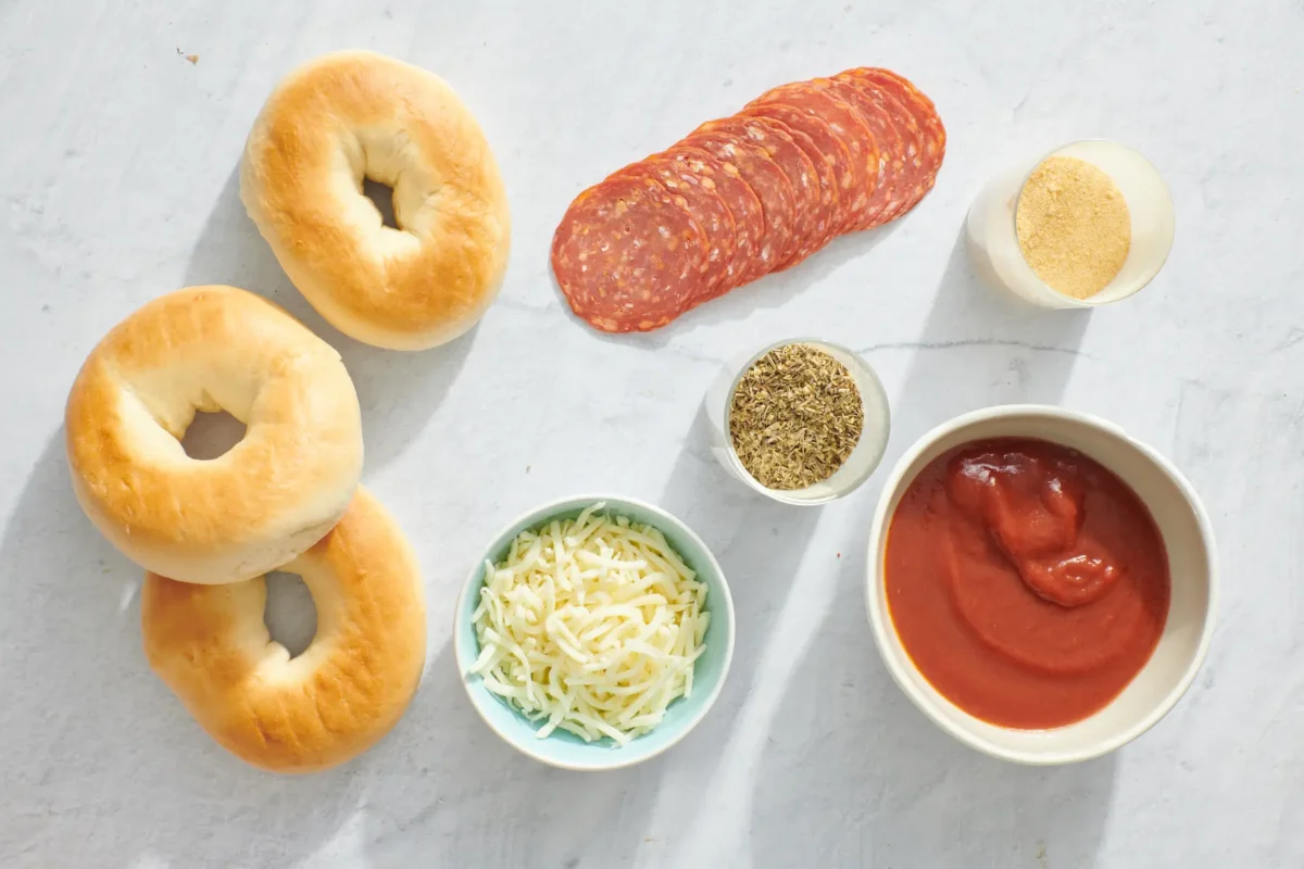 ingredients for pizza bagels