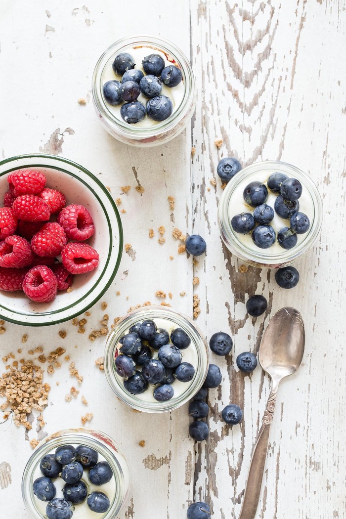 Red, White, Blue Parfaits recipe from weelicious.com