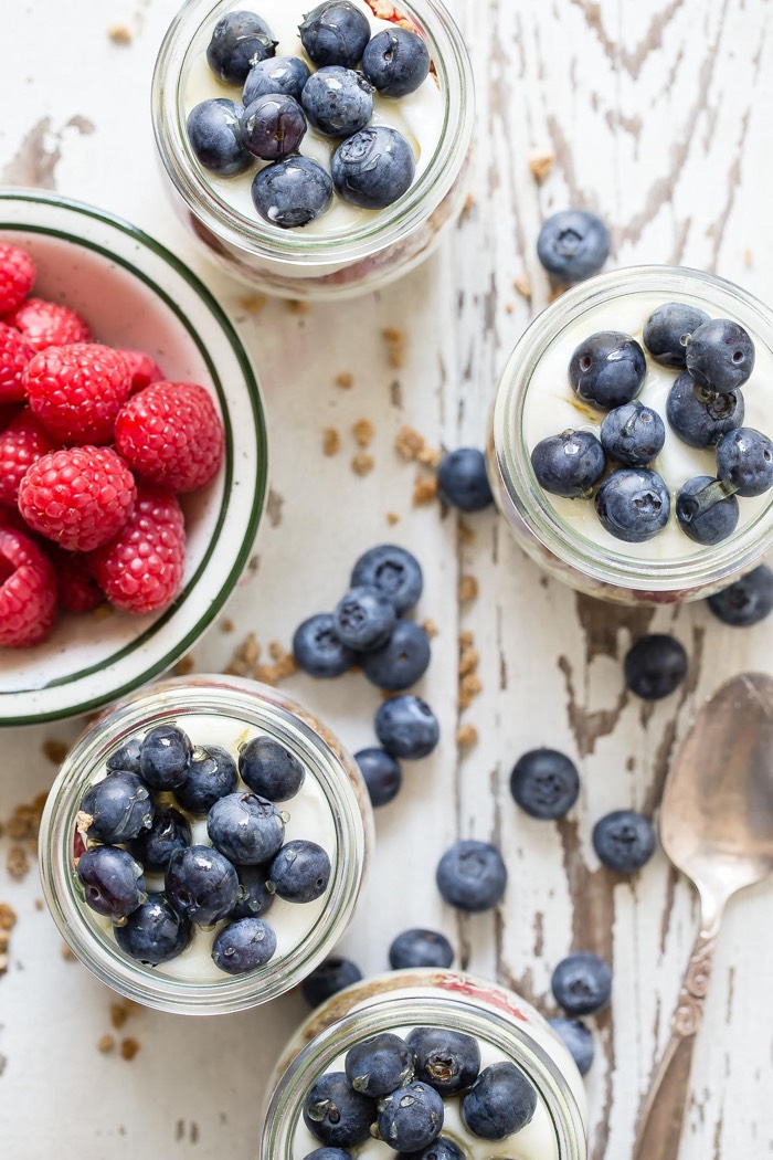 Red, White, Blue Parfaits recipe from weelicious.com