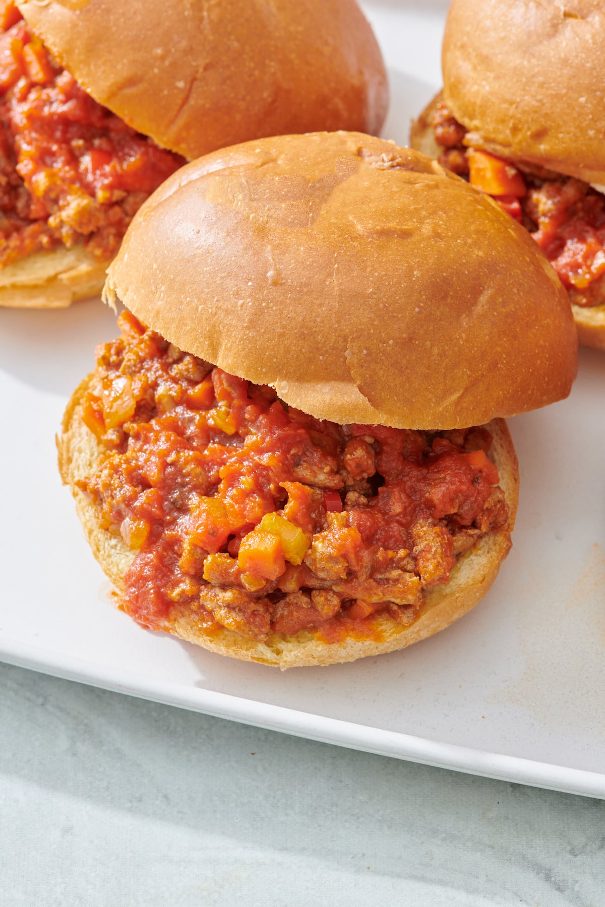 Turkey Sloppy Joes on a plate.
