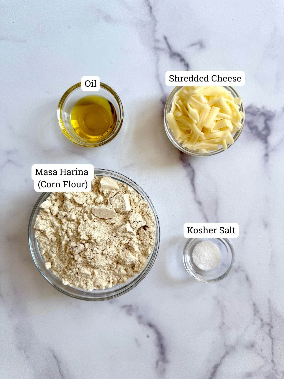 Ingredients for pupusas.