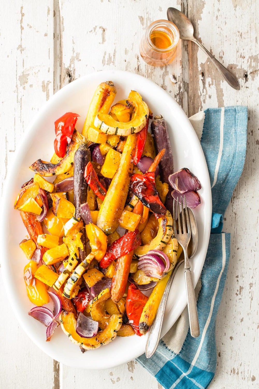 Maple Roast Vegetables on serving platter.