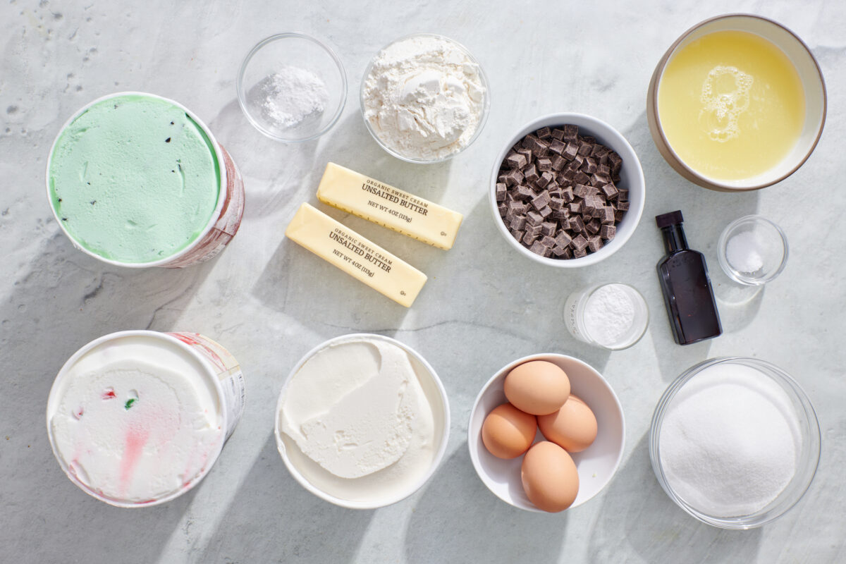 Ingredients for holiday baked Alaska.
