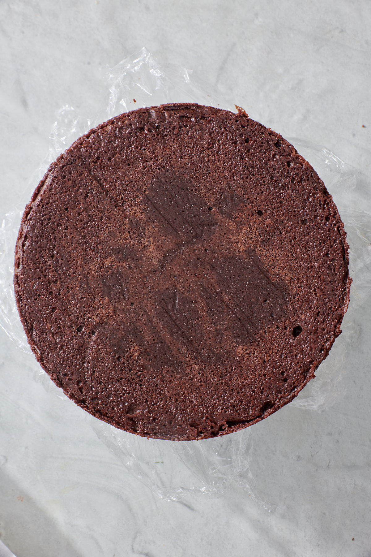 Circular brownie base.