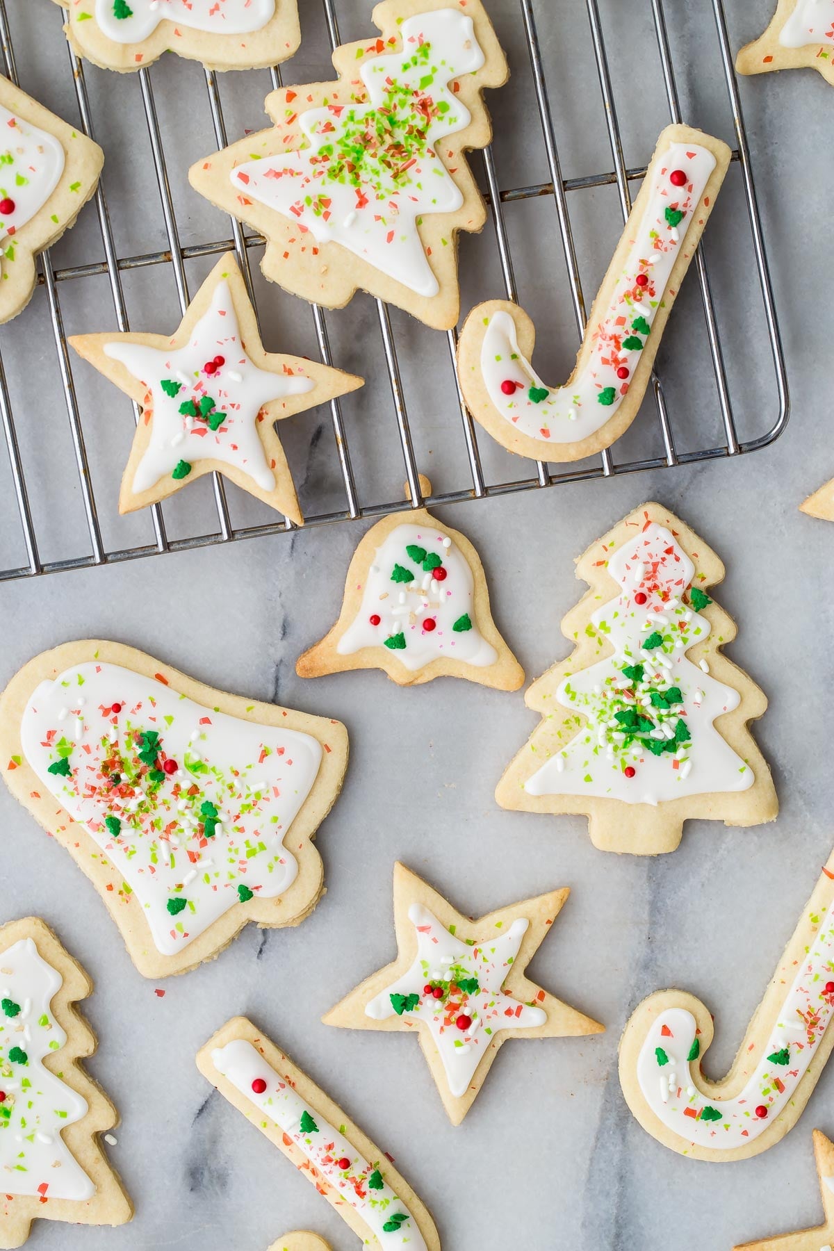 Sugar Cookies on cooling rack.