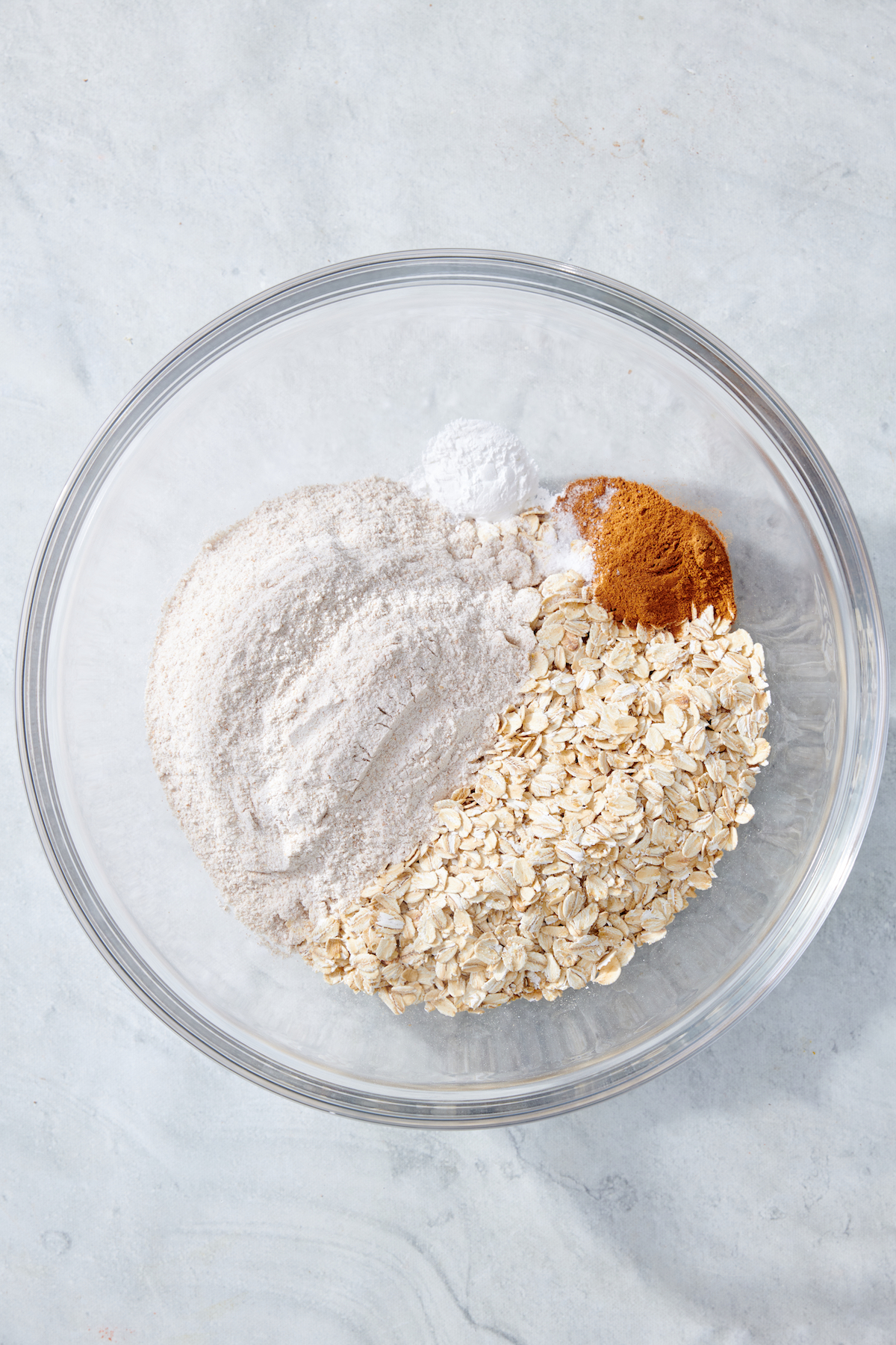 Dry ingredients before combining.