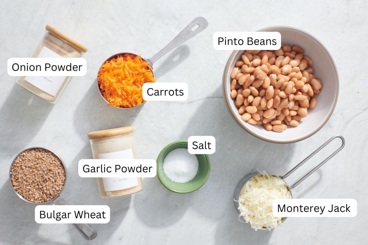 Veggie burger ingredients.