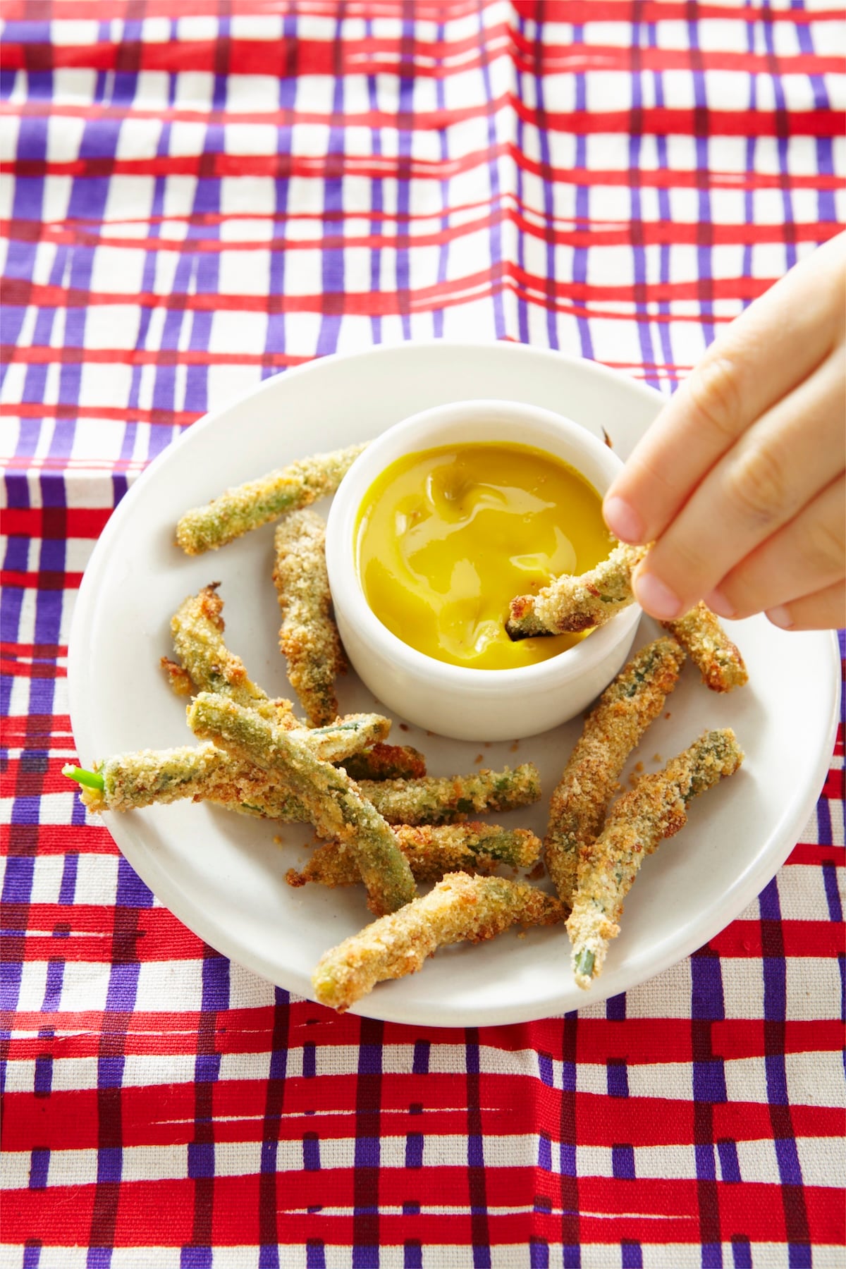 Fried Green Beans with honey mustard dip.