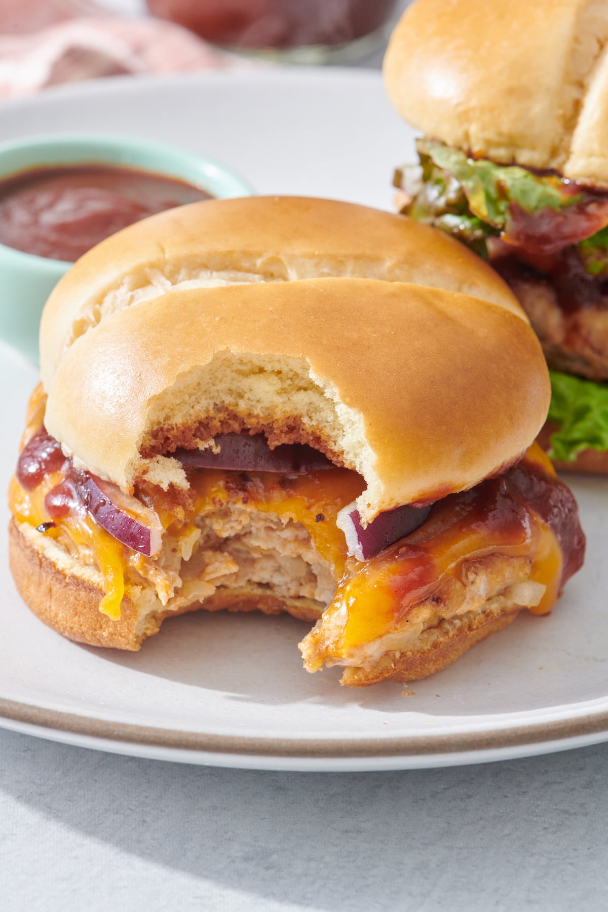 kid friendly BBQ chicken burger