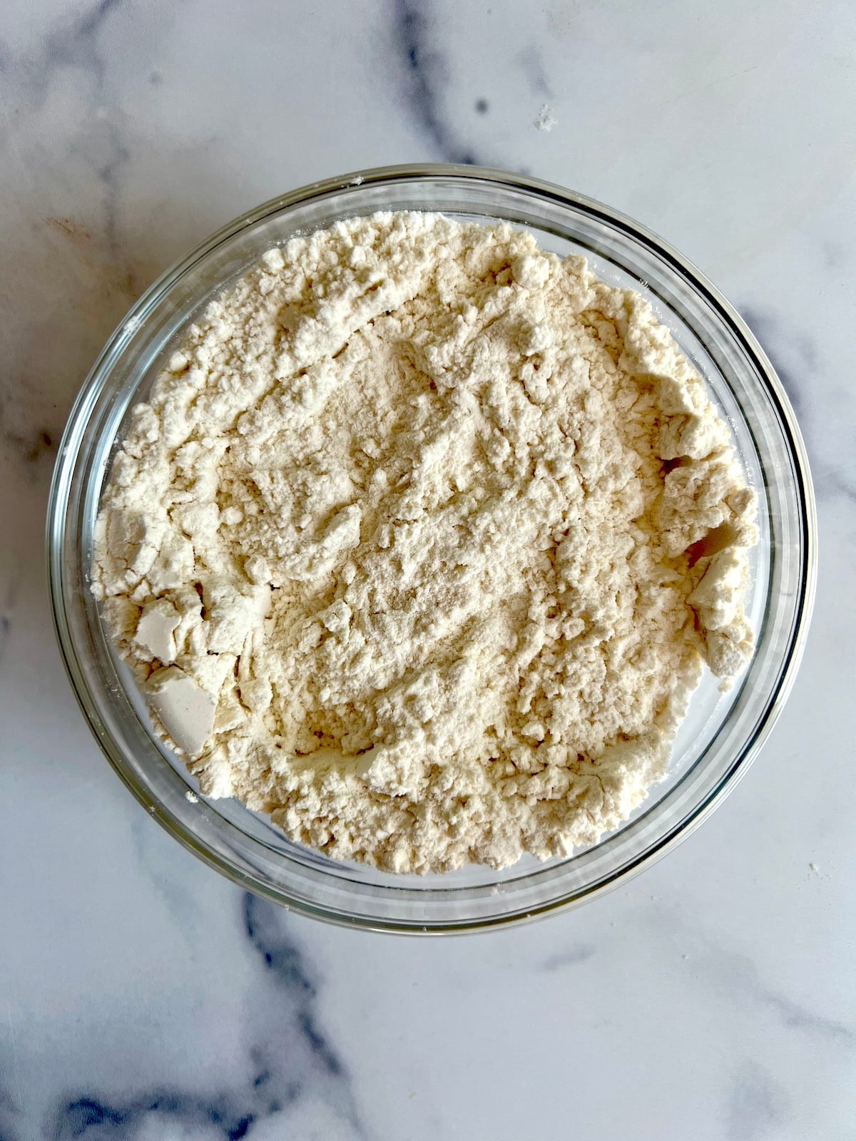Banana chocolate chip muffins dry ingredients in a bowl.