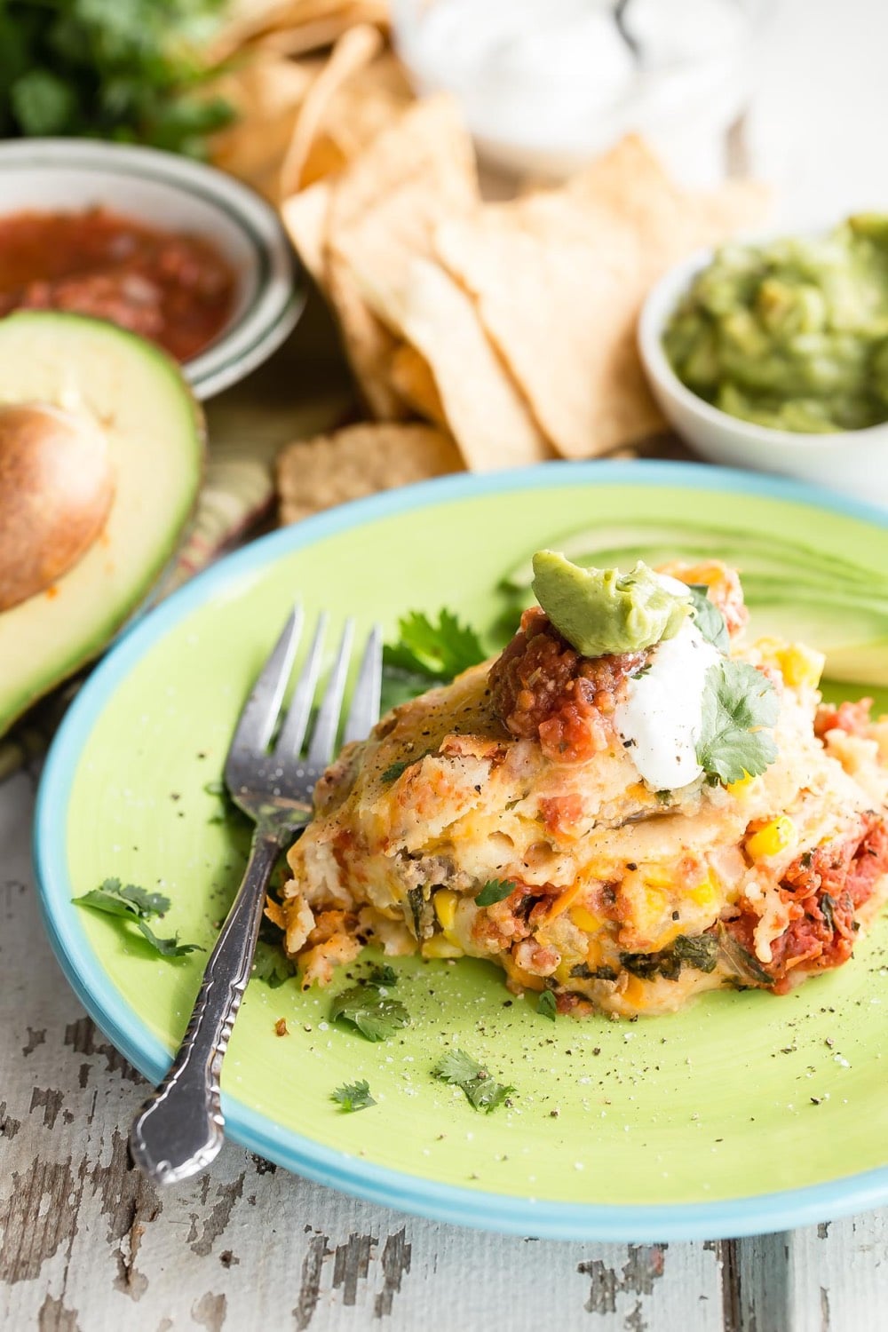 Crock Pot Mexican Tortilla Lasagna from weelicious.com
