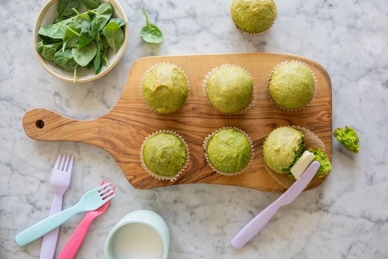 Spinach cake muffins, a healthy recipe from weelicious