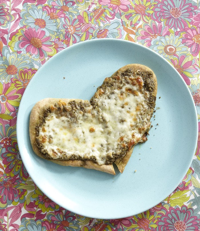 Two Cheese Pesto Pizza from weelicious.com