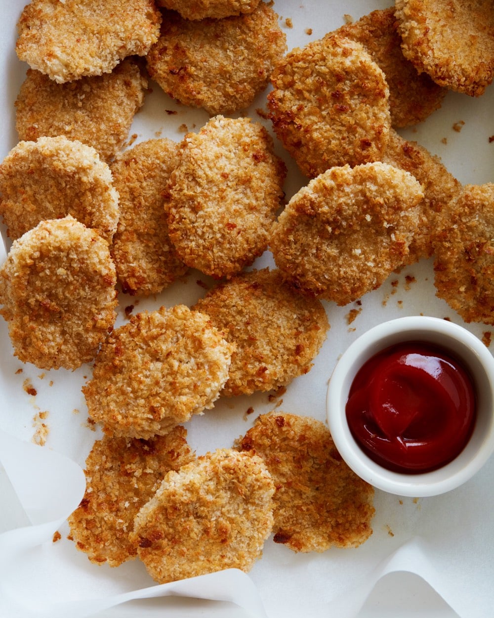 Easy Chicken Nuggets on serving platter.