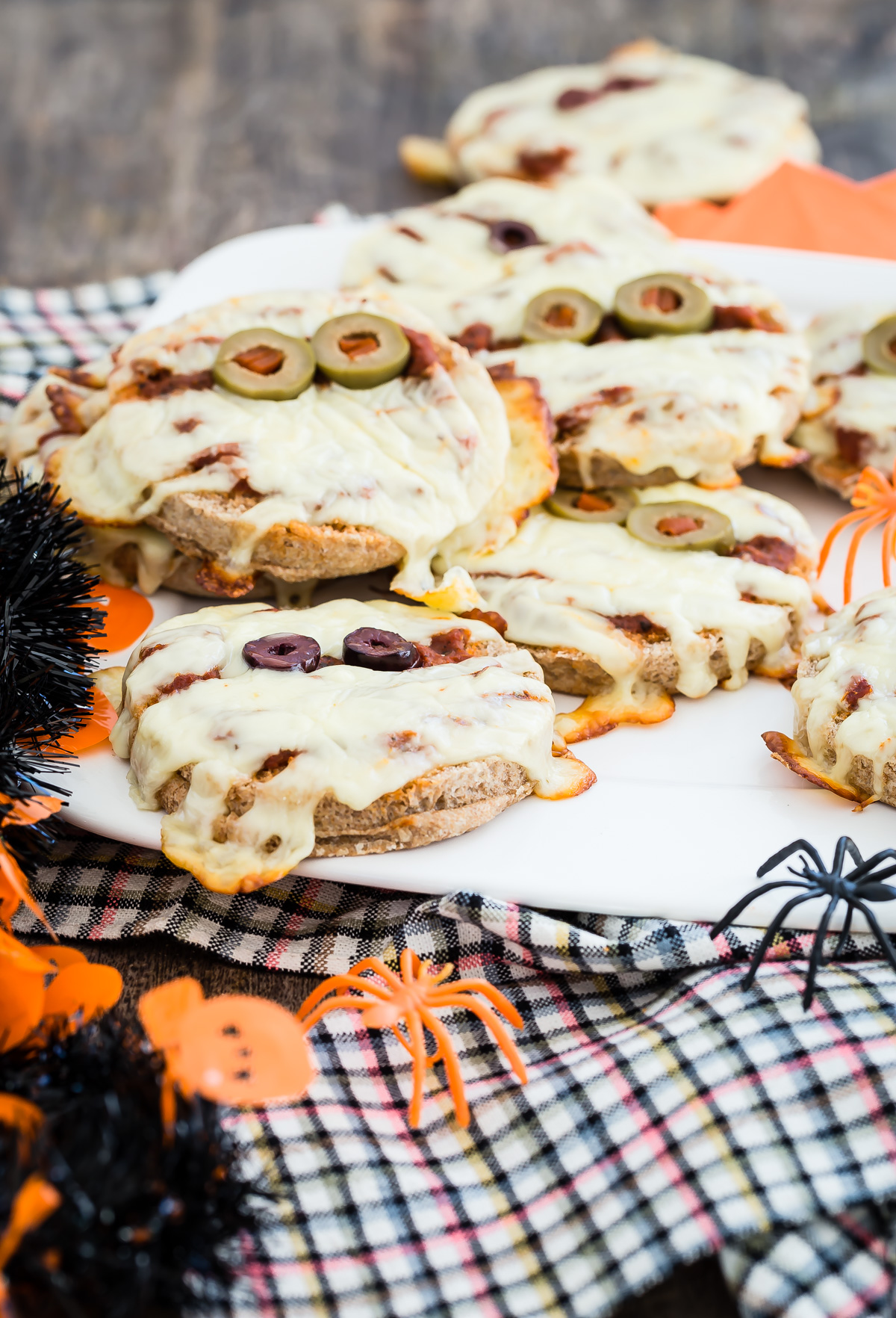 Pizza Mummies on serving platter.