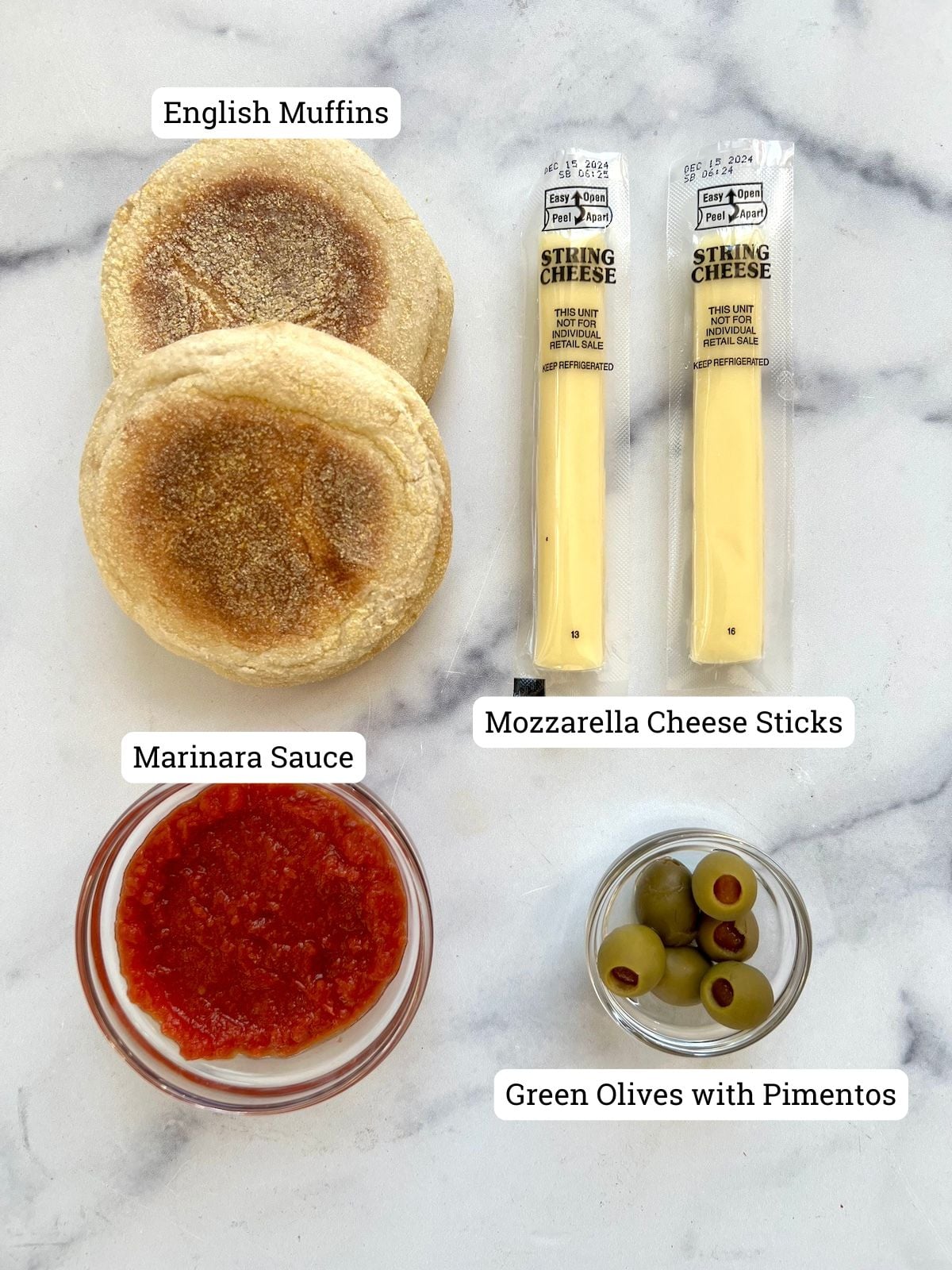 Pizza mummies ingredients.