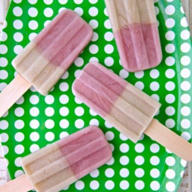 Strawberry Banana Almond Milk Ice Pops from Weelicious