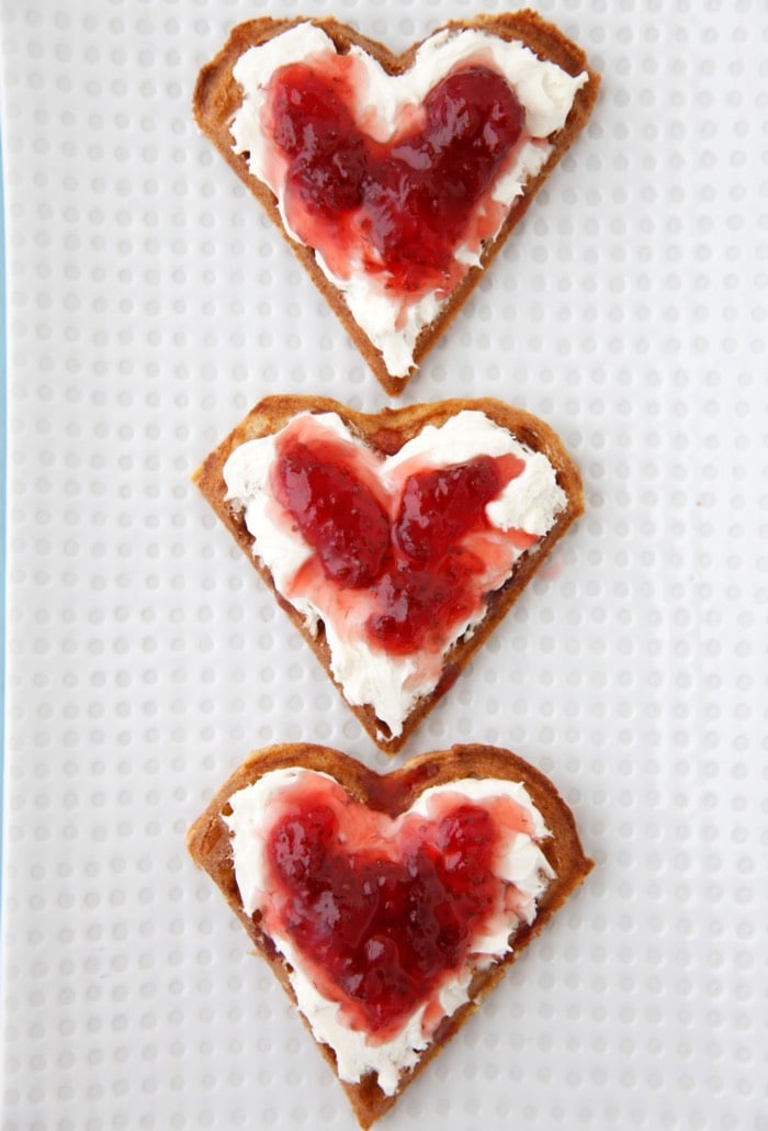 Strawberry Cream Cheese Waffle Sandwiches from Weelicious