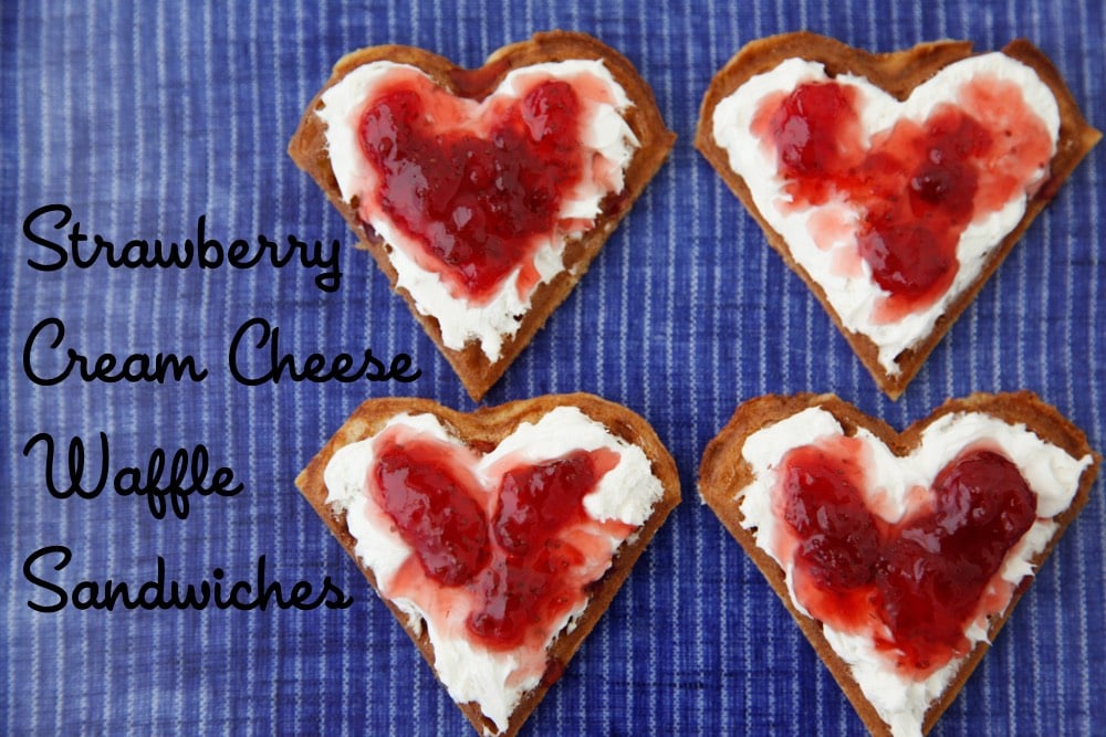 Strawberry Cream Cheese Waffle Sandwiches from Weelicious