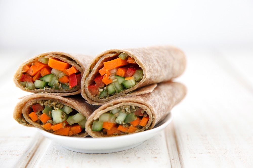 Vegetarian Pesto Wraps from Weelicious