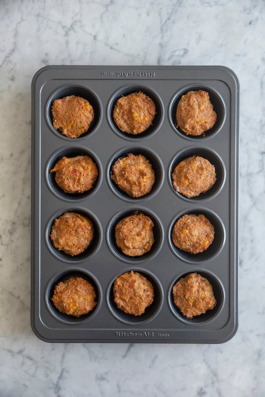 Cheesy Turkey Meatloaf Bites from Weelicious.com