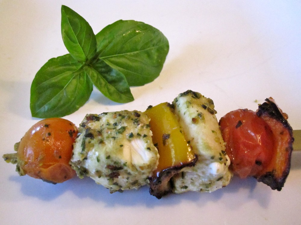 Halibut Pesto Kabobs from Weeliciious