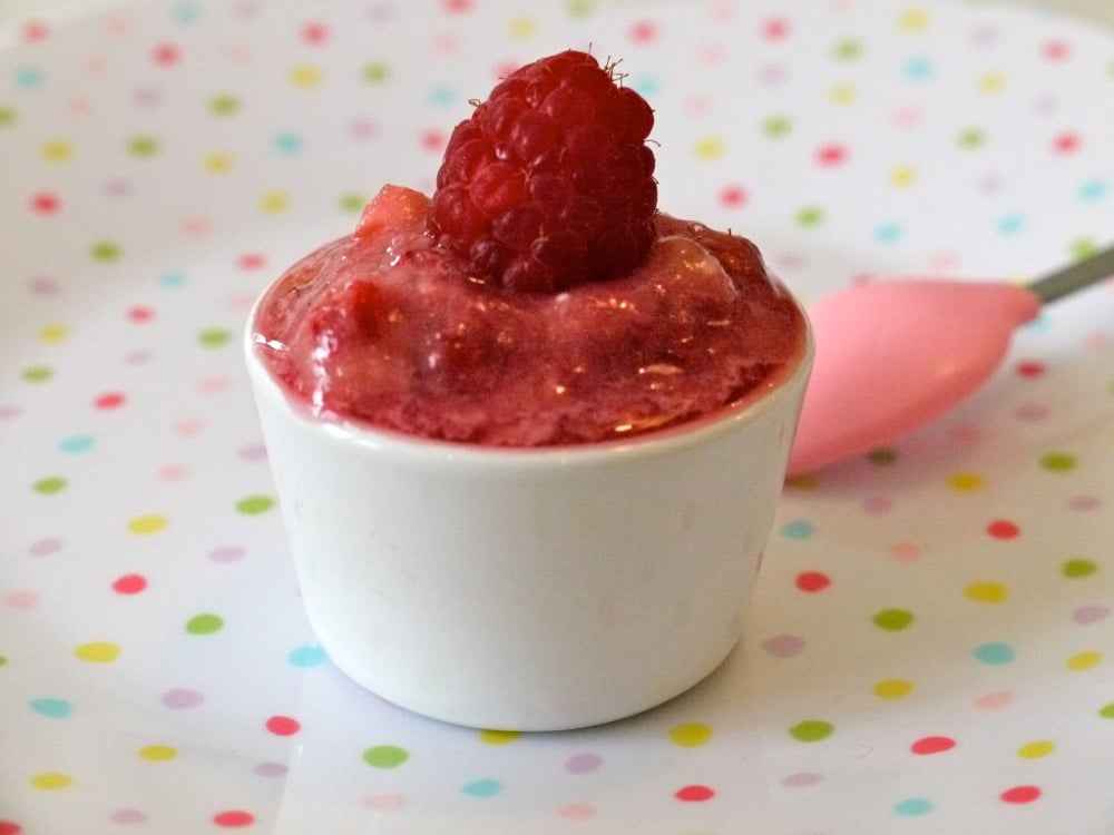 Raspberry Banana Puree from Weelicious