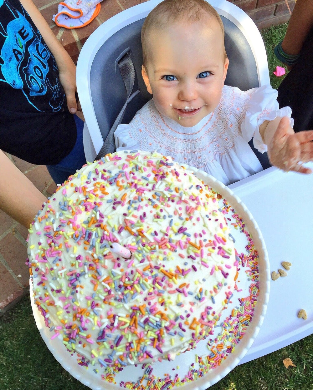 Dye Free Sprinkle Smash Cake from weelicious.com