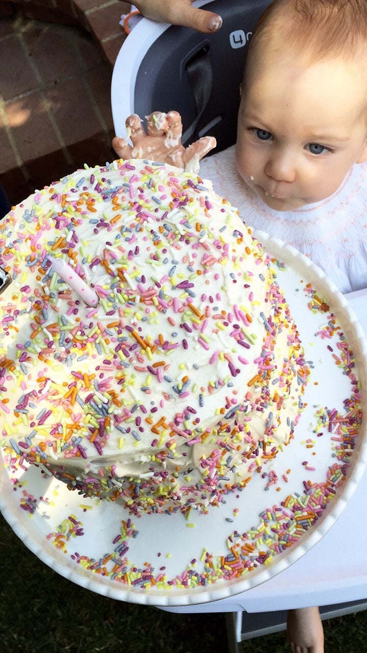 Dye Free Sprinkle Smash Cake from weelicious.com