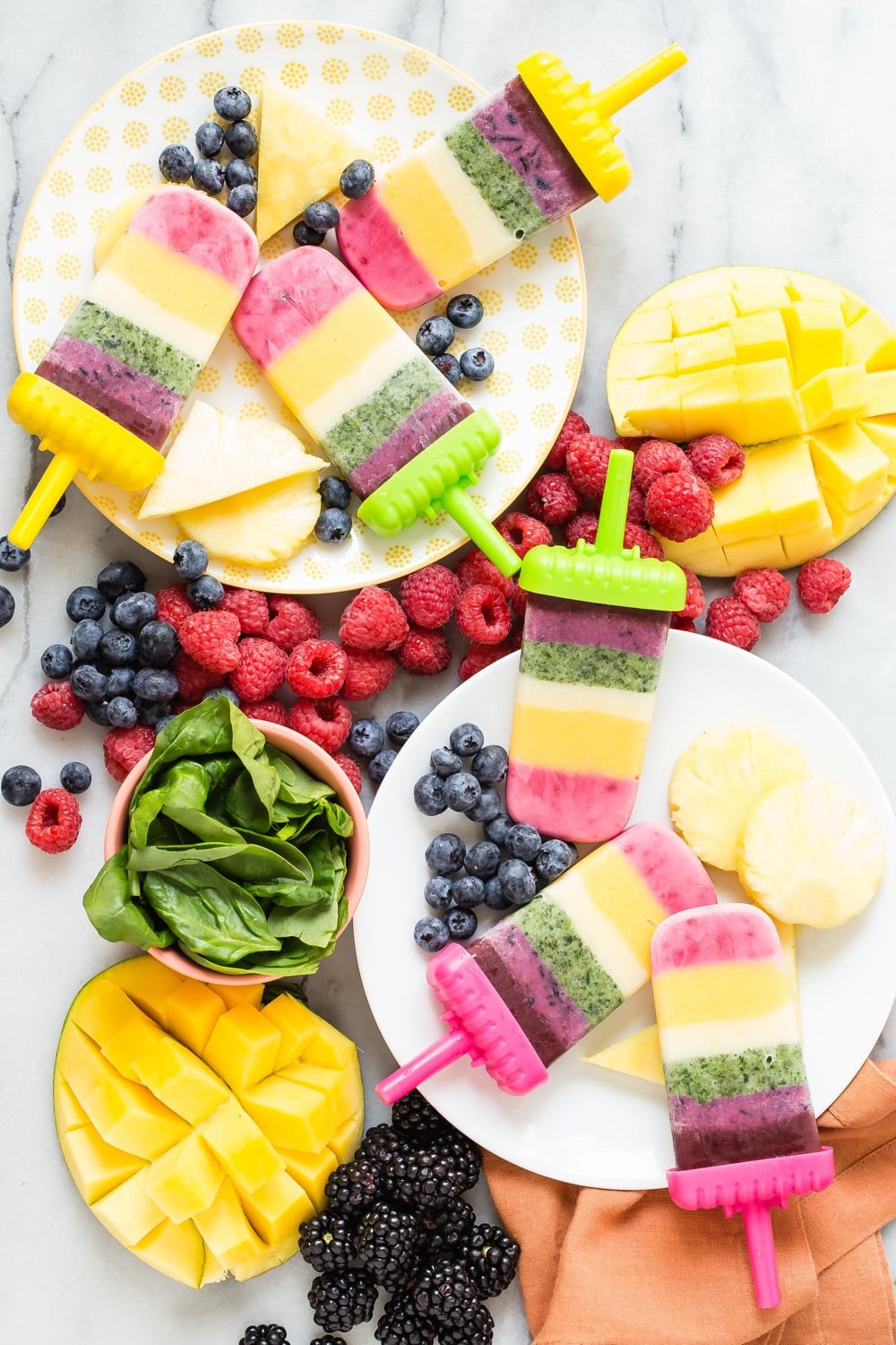 Rainbow Popsicles from weelicious.com