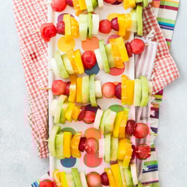 Rainbow Fruit Kabobs from Weelicious.com