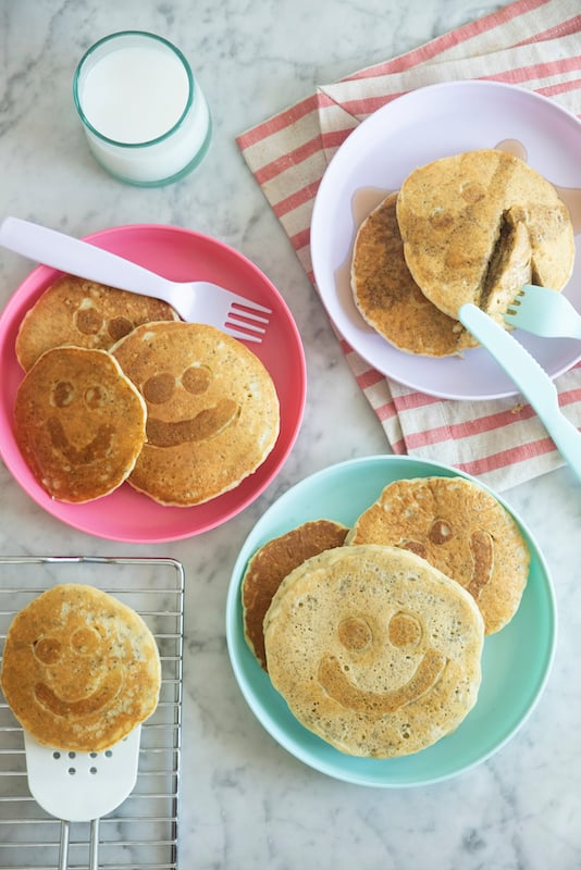 Smiley Face Protein Pancakes from Weelicious.com