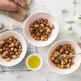 Air Fryer Pumpkin Spiced Sweet Potatoes from Weelicious.com