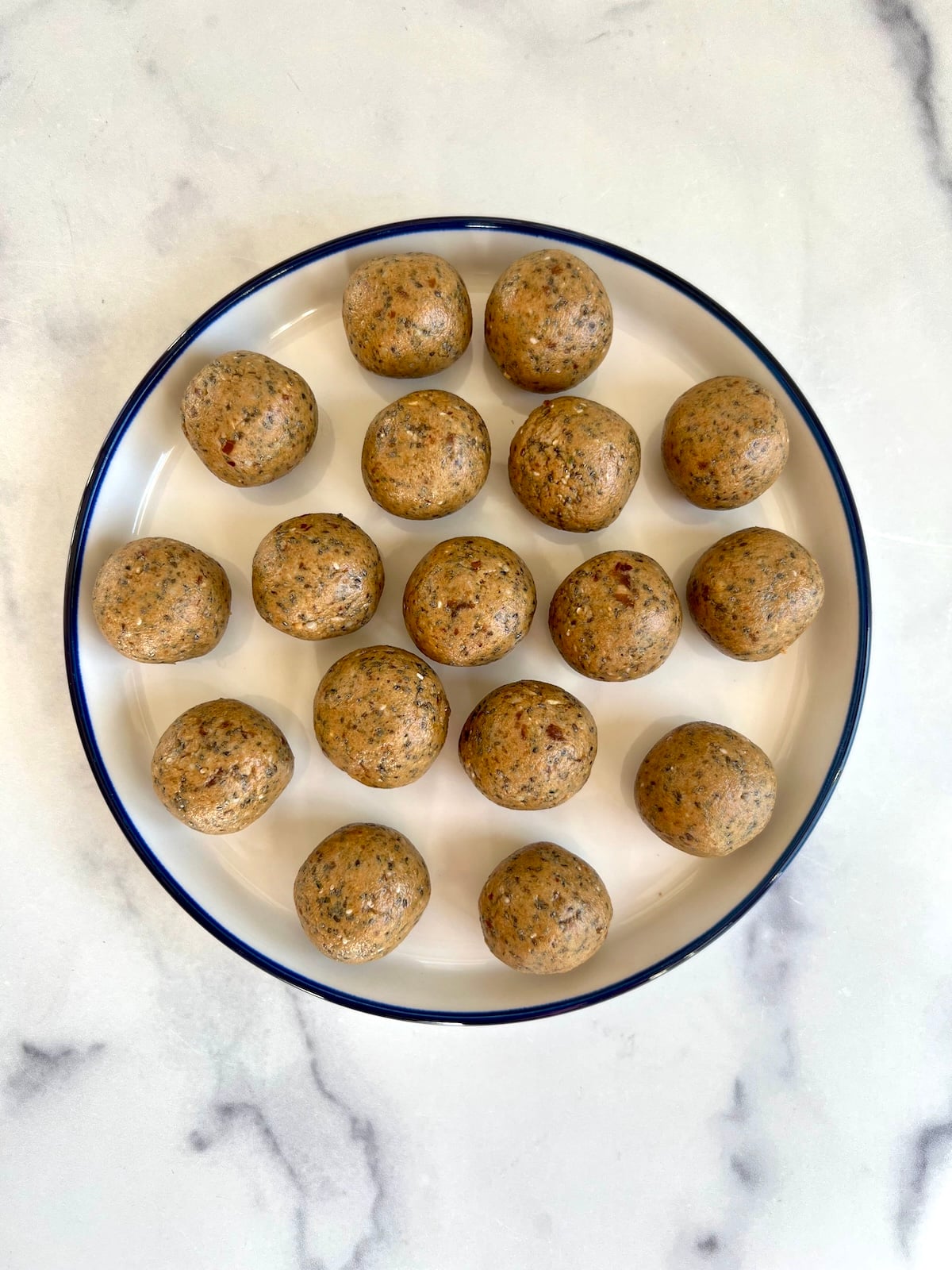 Protein balls on a plate.