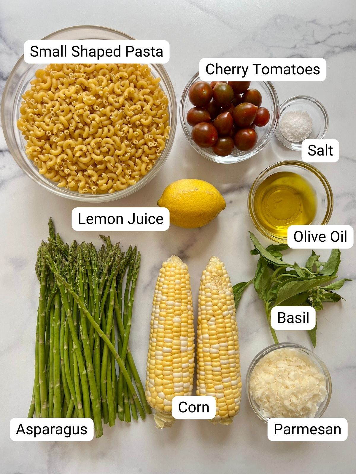 Summer Pasta Salad Ingredients