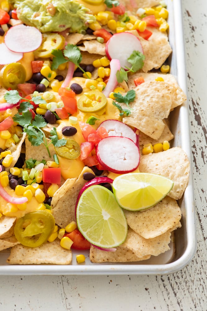 Vegetarian Sheet Pan Nachos from Weelicious.com