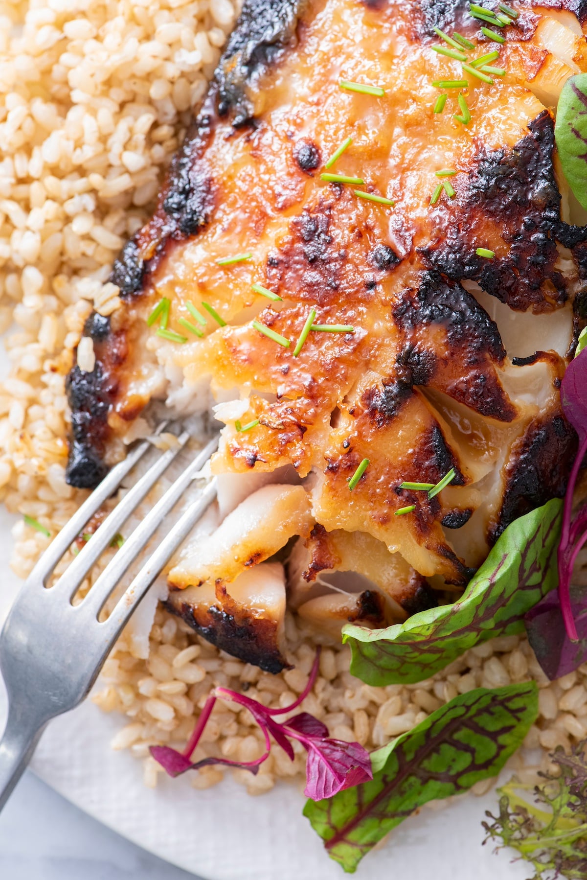 For taking a piece of miso marinated fish.