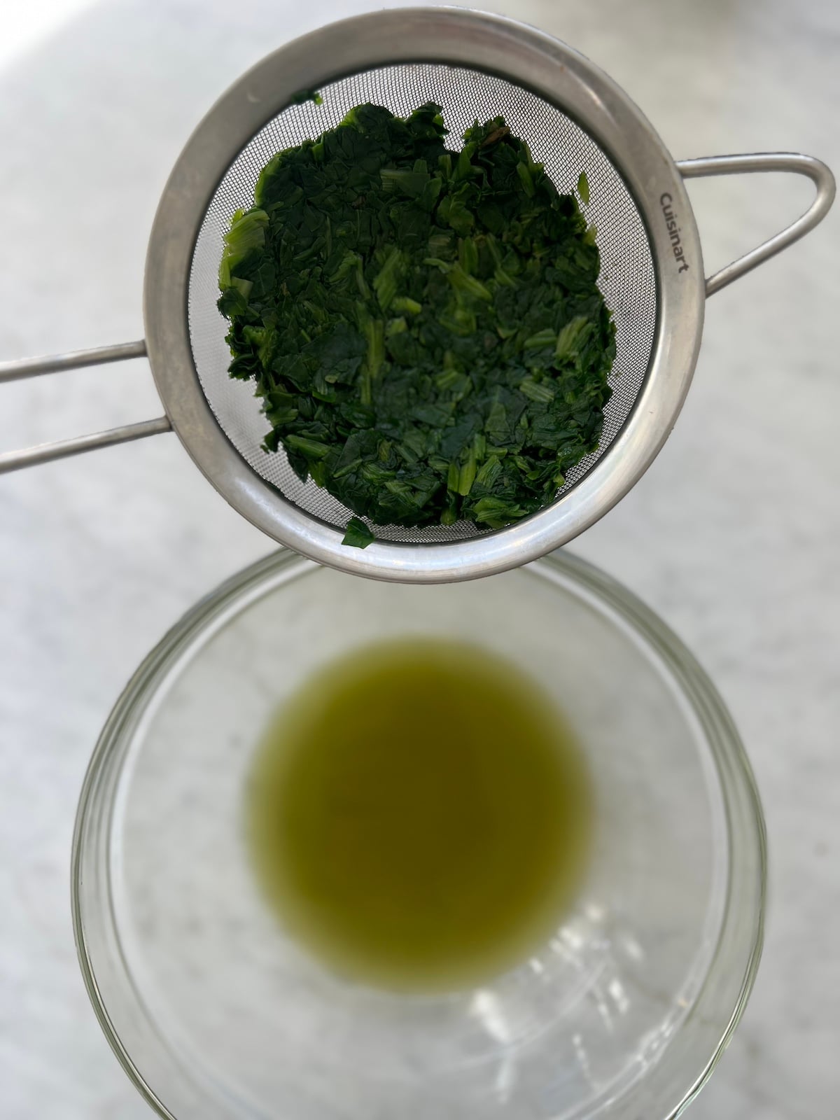 drained spinach