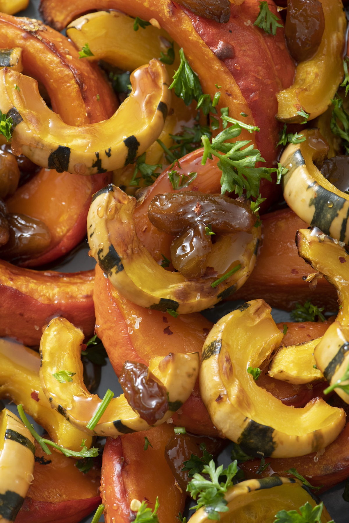 Sweet and sour roasted squash.