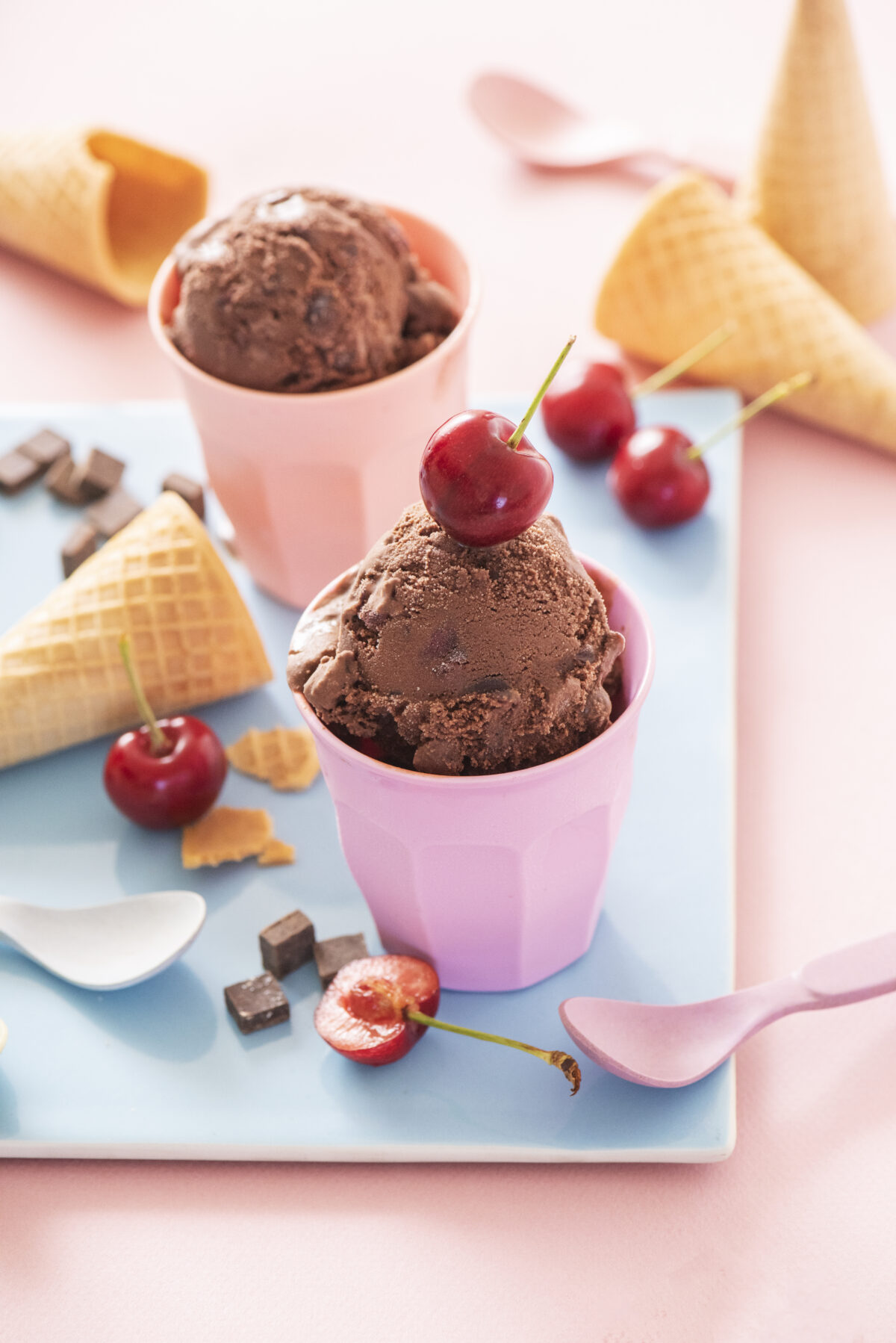 Dairy free chocolate cherry ice cream.