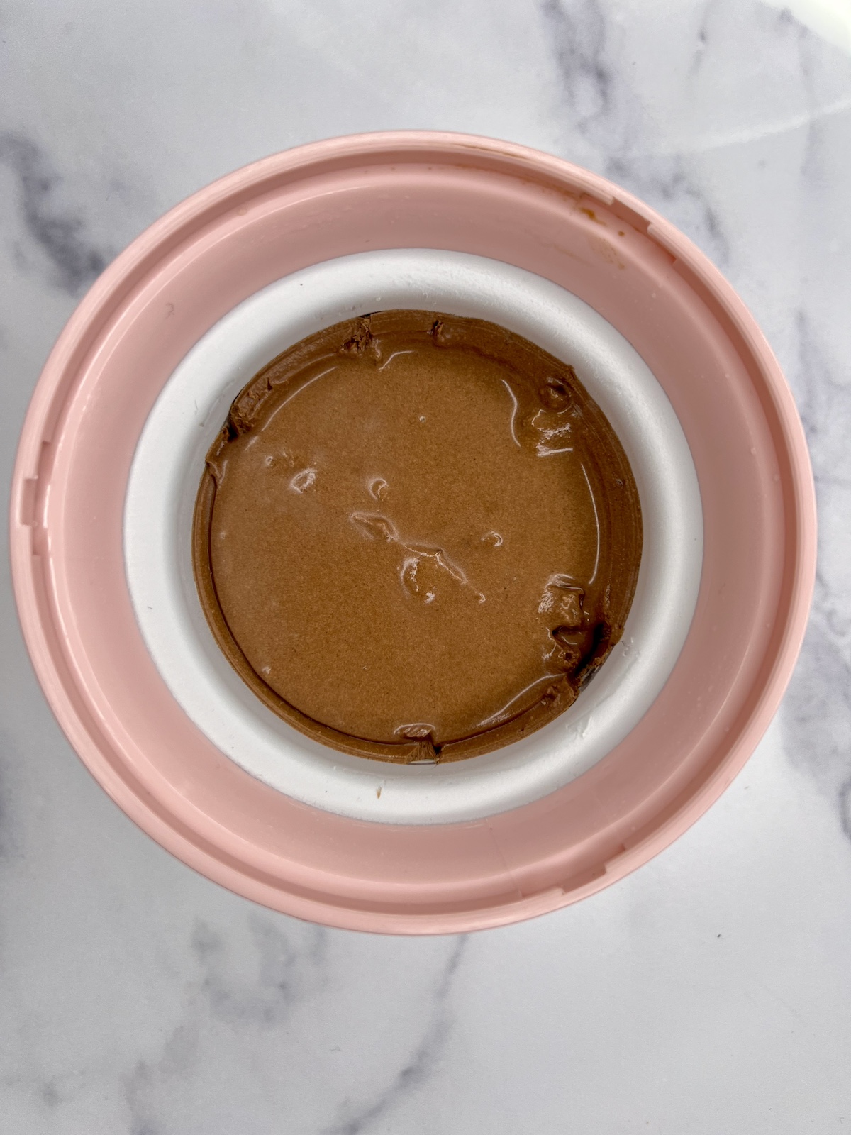 Dairy free ice cream in ice cream maker.