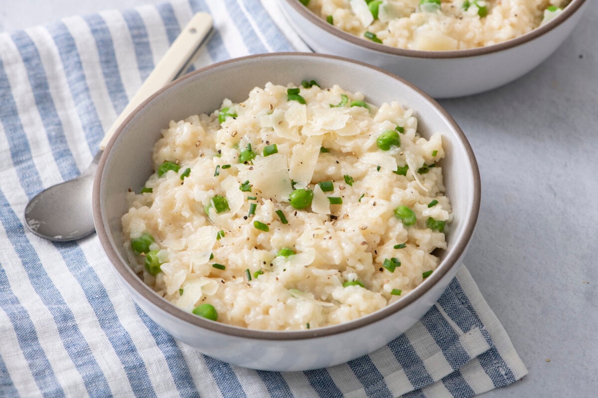 easy risotto with peas