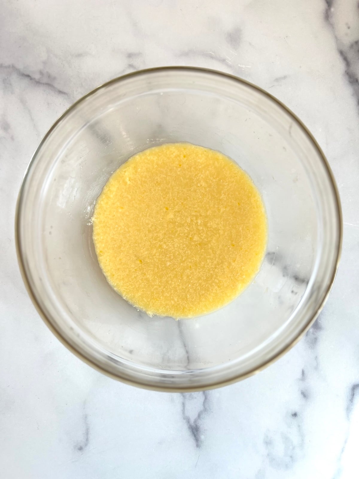 Wet ingredients in mixing bowl.
