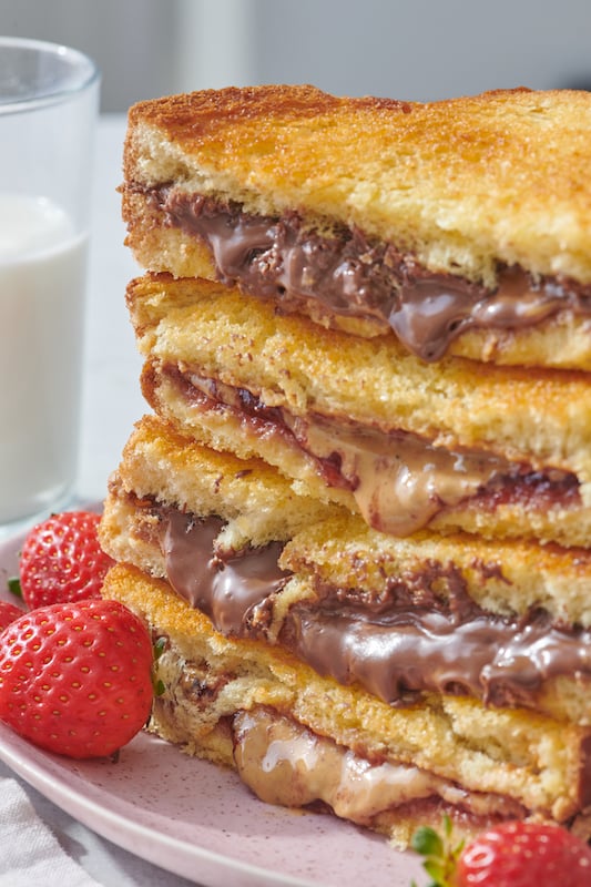 stack of air fried sandwiches