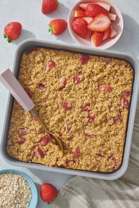 baking dish of baked oatmeal