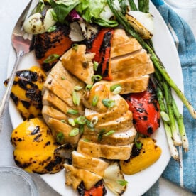 No work chicken on serving platter.