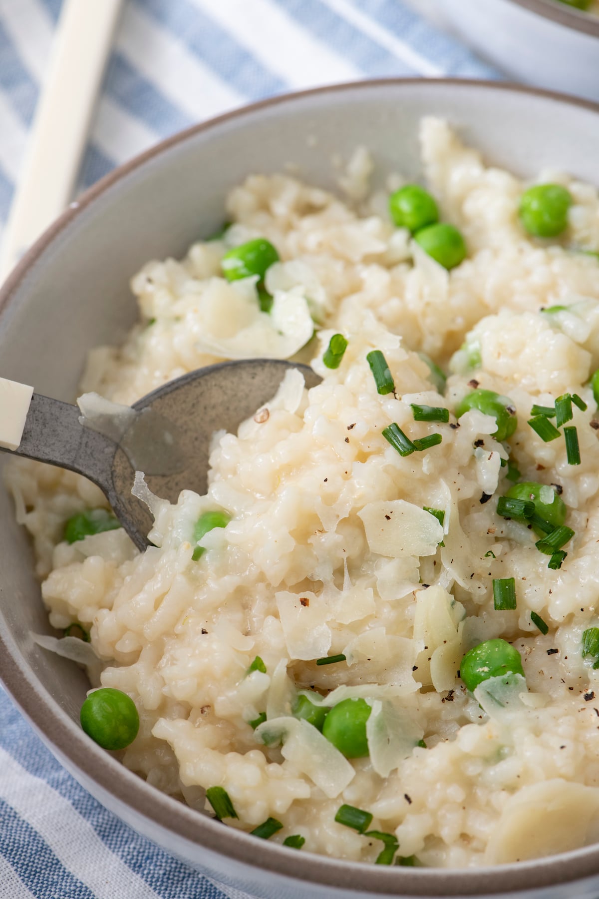 spoon dipping in to risotto